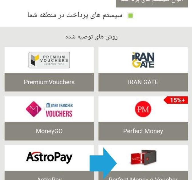 شارژ مگاپری با ووچر شارژ حساب مگاپری با استفاده از ووچر پرفکت مانی